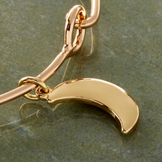 12 Pack: Charmalong™ 14K Gold Plated Moon Charm by Bead Landing™